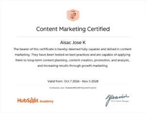 Certification - Digital Marketing Strategist in Thrissur